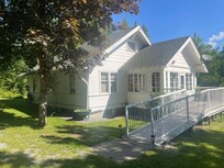 The outside view of the house.