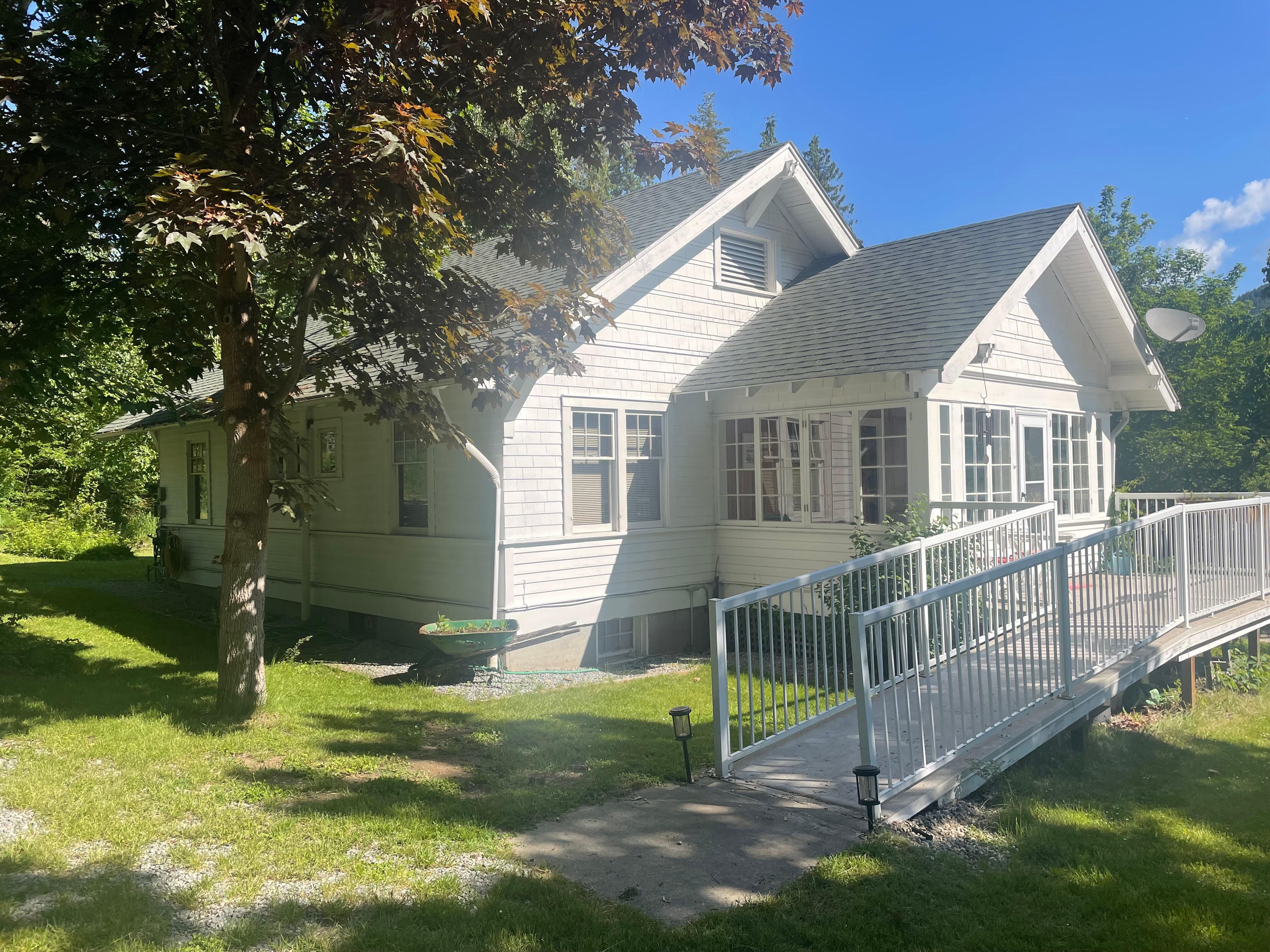 The outside view of the house. 