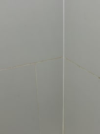 Bathroom walls had brown dirt lines