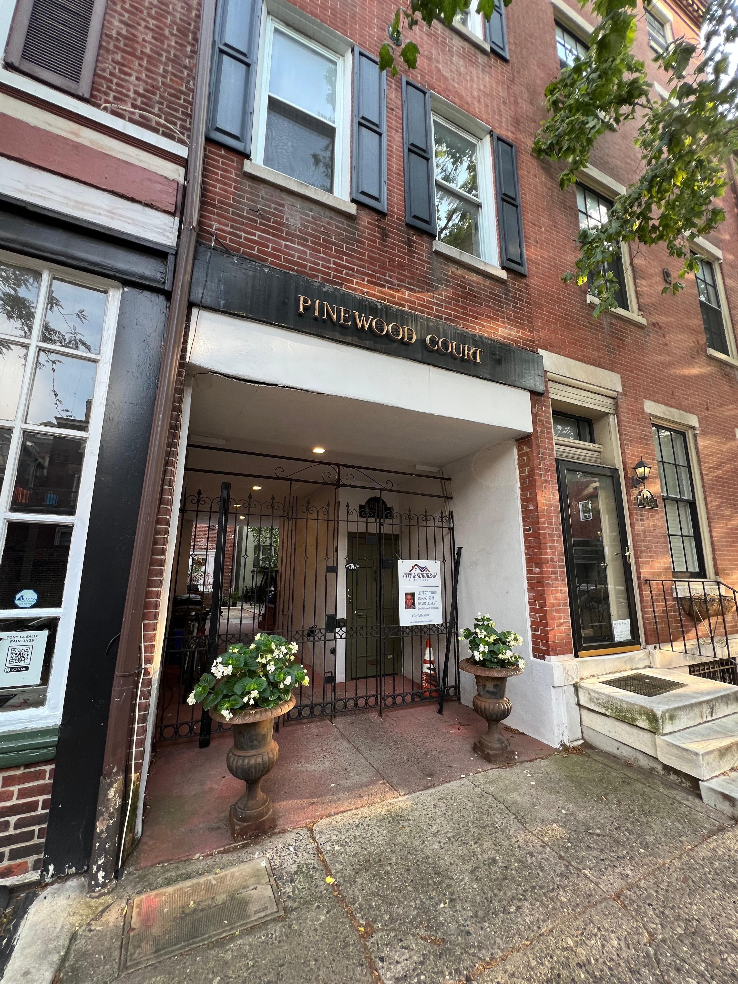Entrance to courtyard on Pine St.