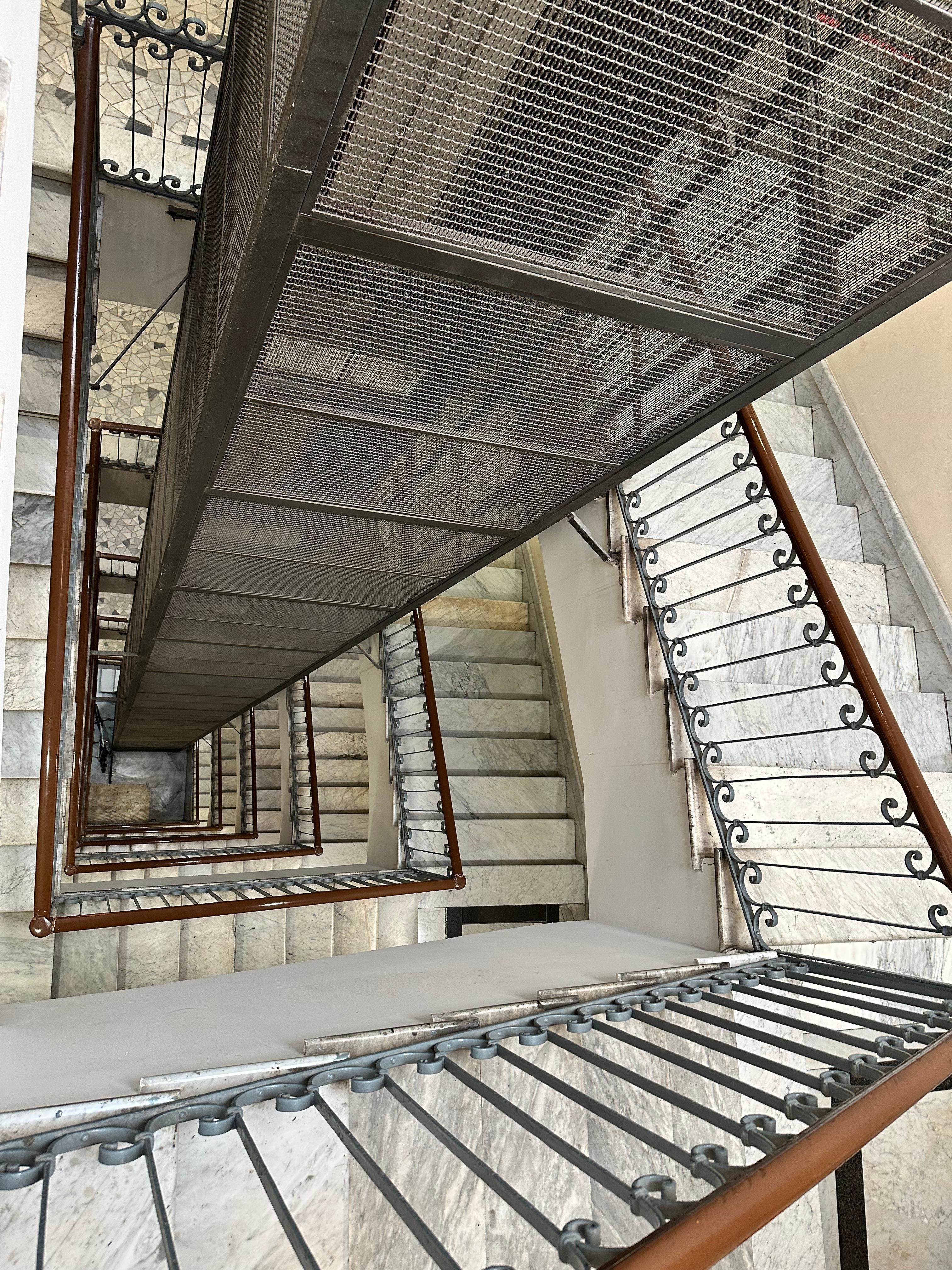 Hotel stairs and elevator 