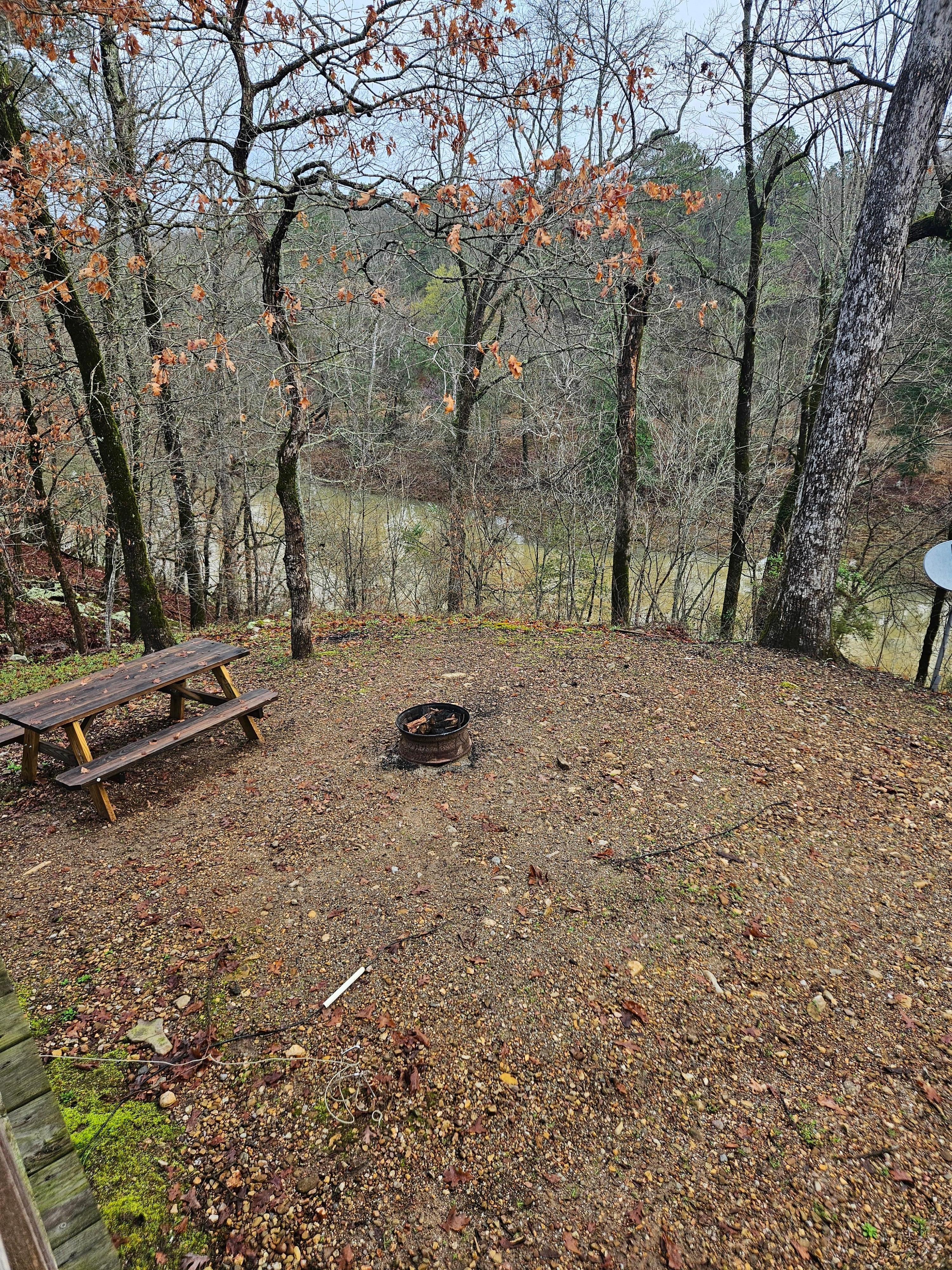 We used the picnic table on the days it was sunny!