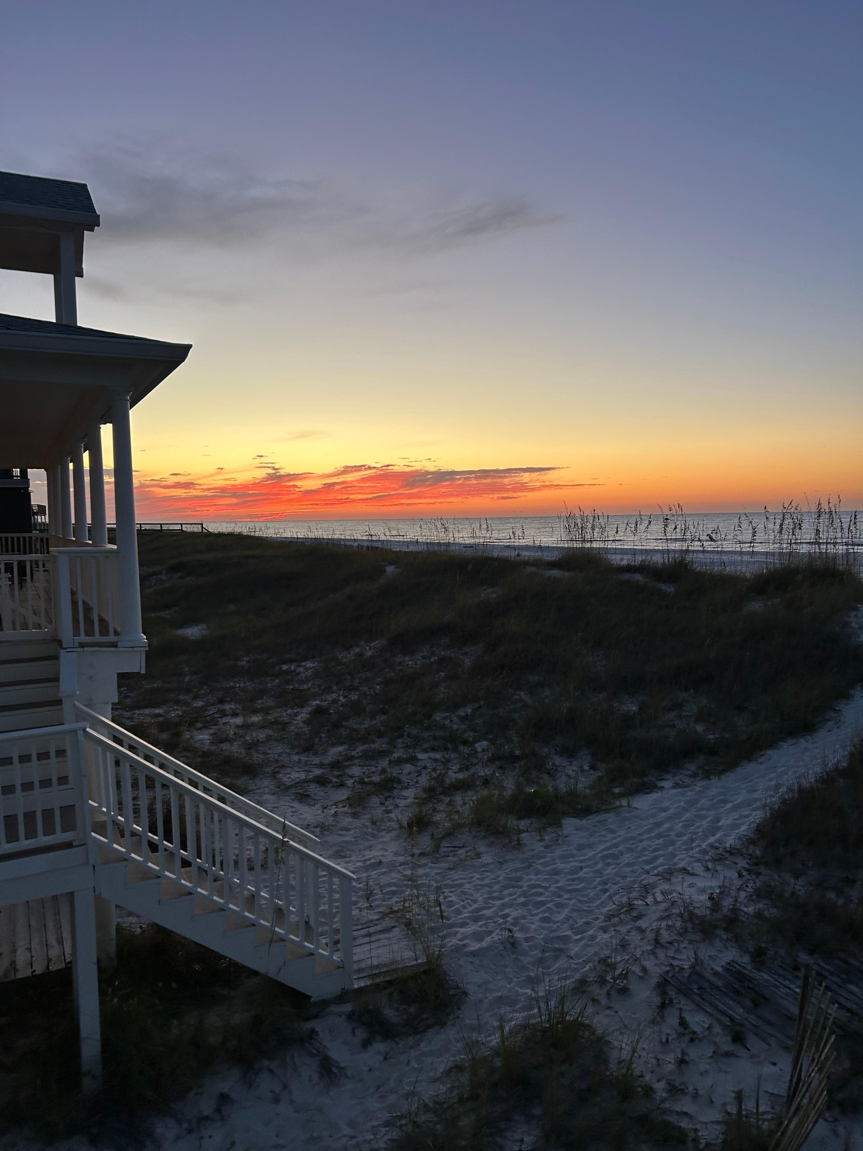 From the first floor balcony. 