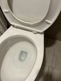 I told the clerk that the commode chair was broken in the bathroom and she said that they were going to put a new one in the next morning but that didn’t happen.