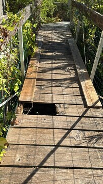 Photo of the access bridge after the accident