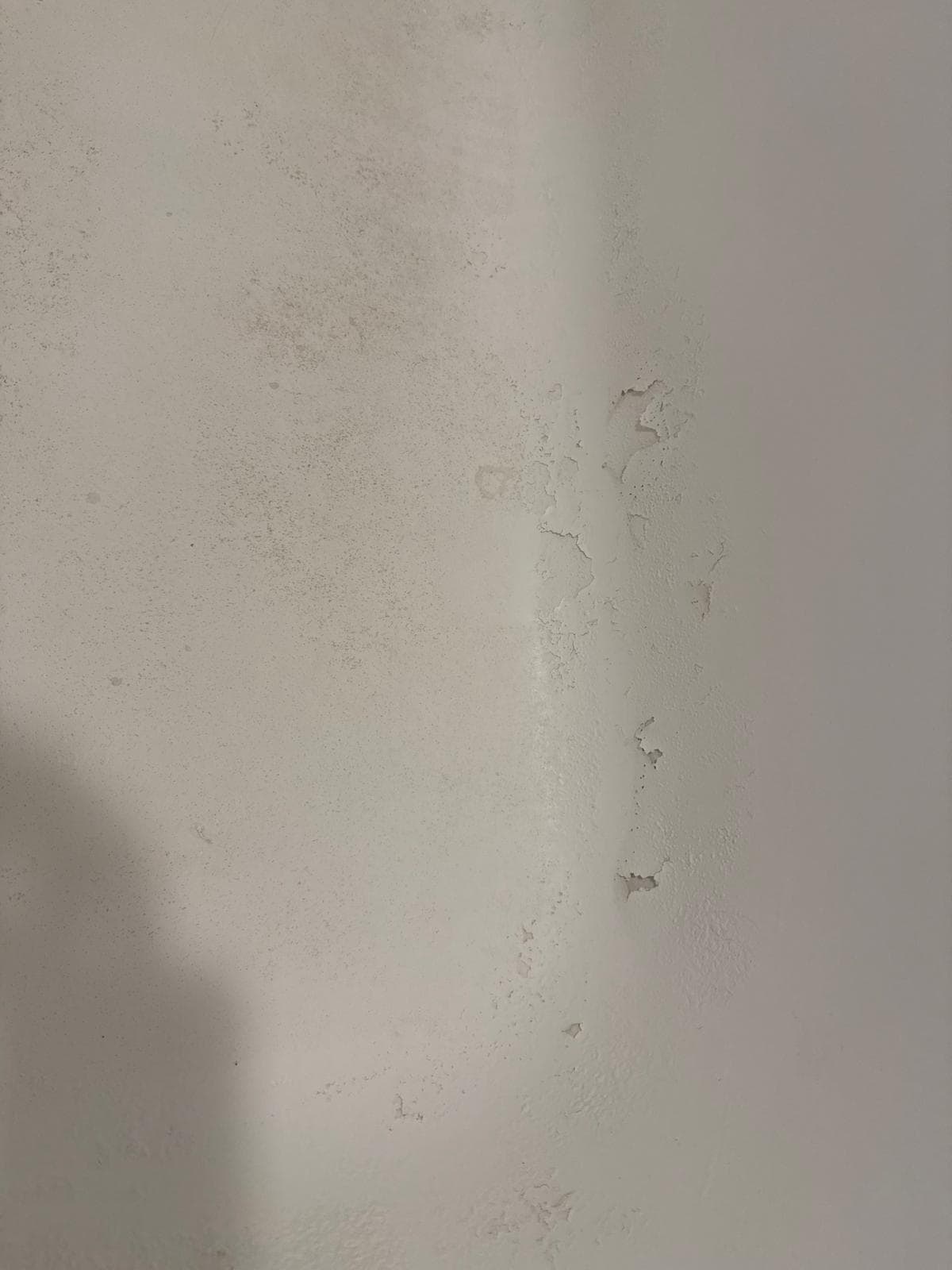 porcelain flaking off into bathtub.