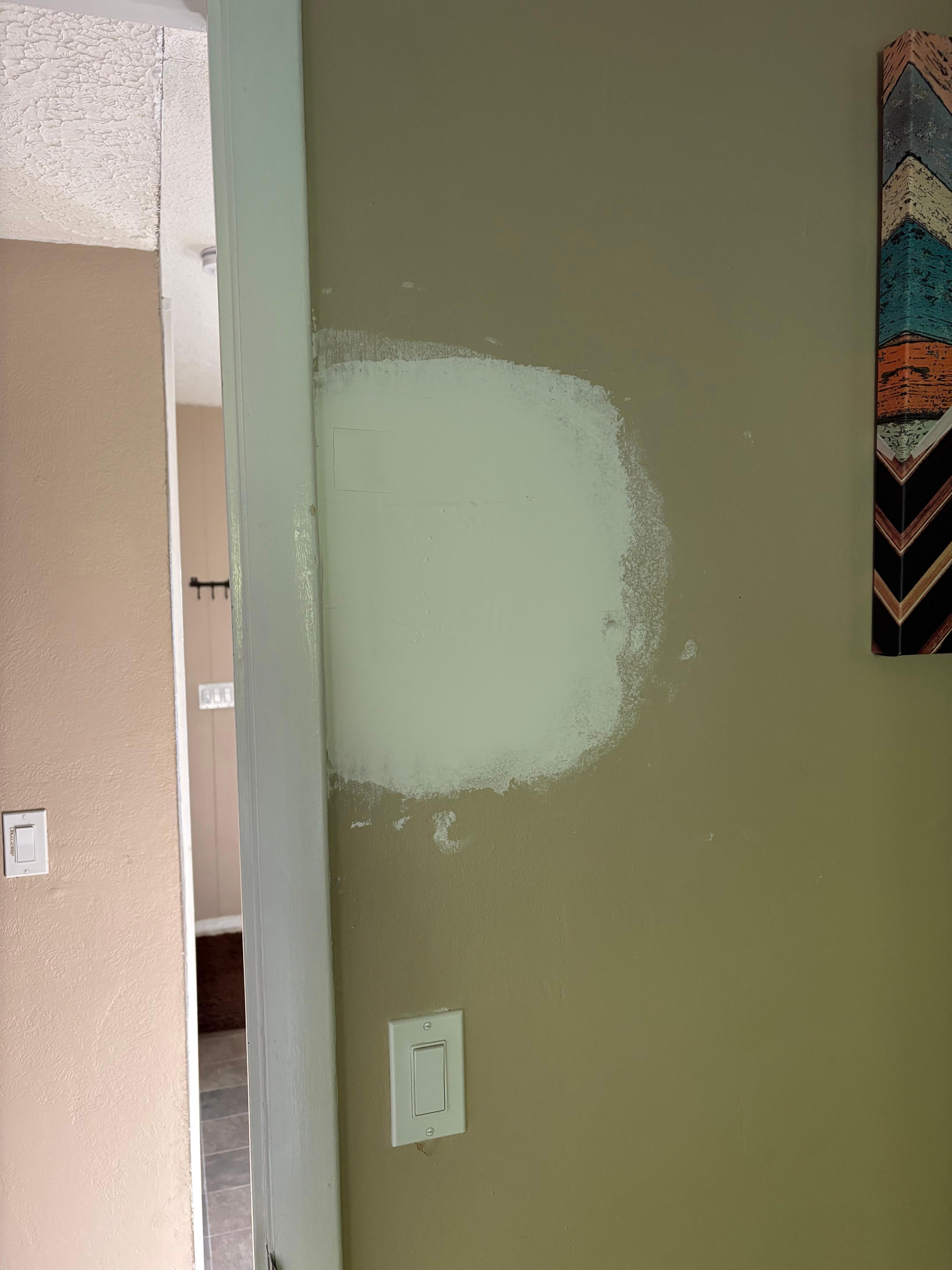 Bedroom sheet rock repair not completed. 