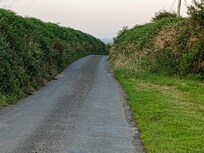 The end of the lane nearest the farm