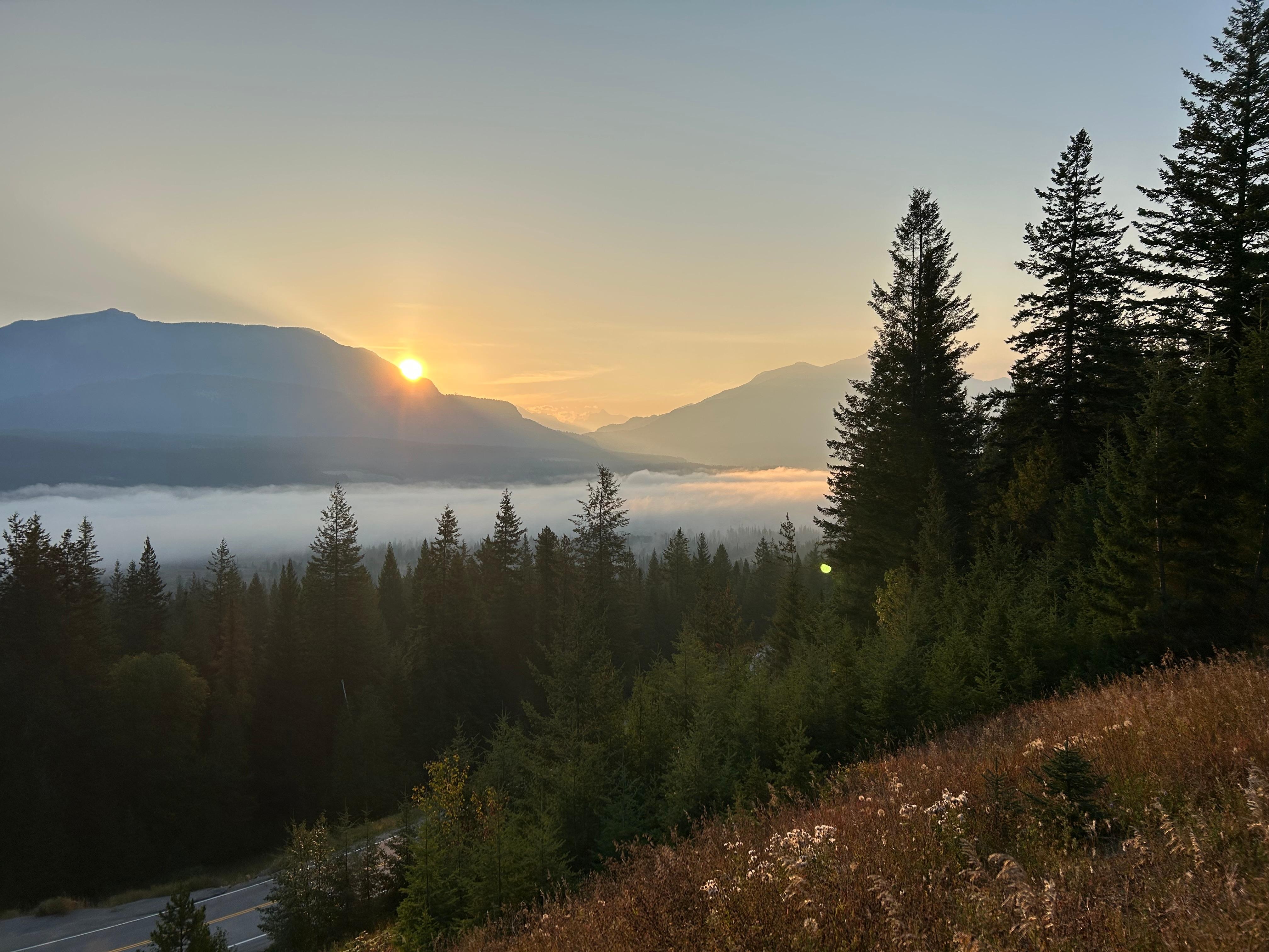 Morning view on the way down the mountain from our stay. 