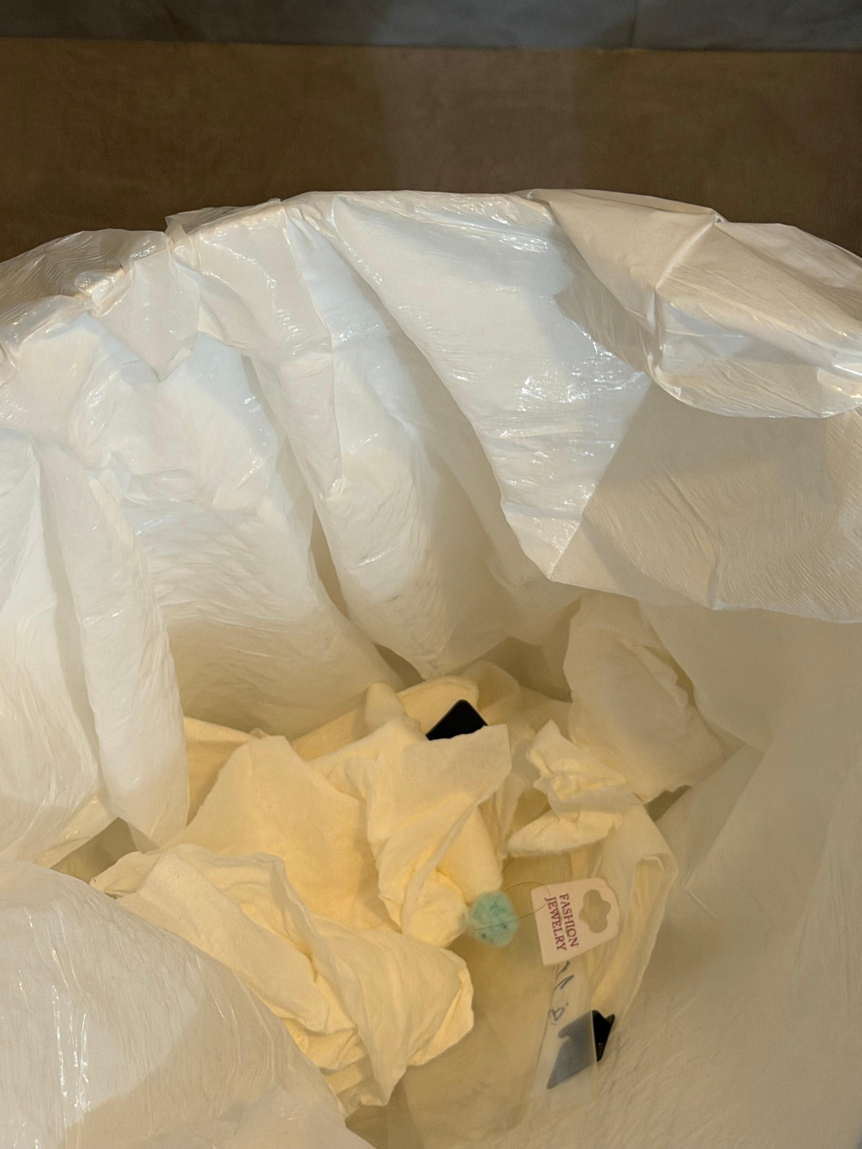 Trash in wastebaskets