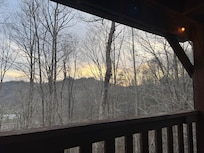 View from the back deck. Enjoyed happy hour here! The place is on a hill overlooking the visitor center so some road noise but not bad. We appreciated the location and views!