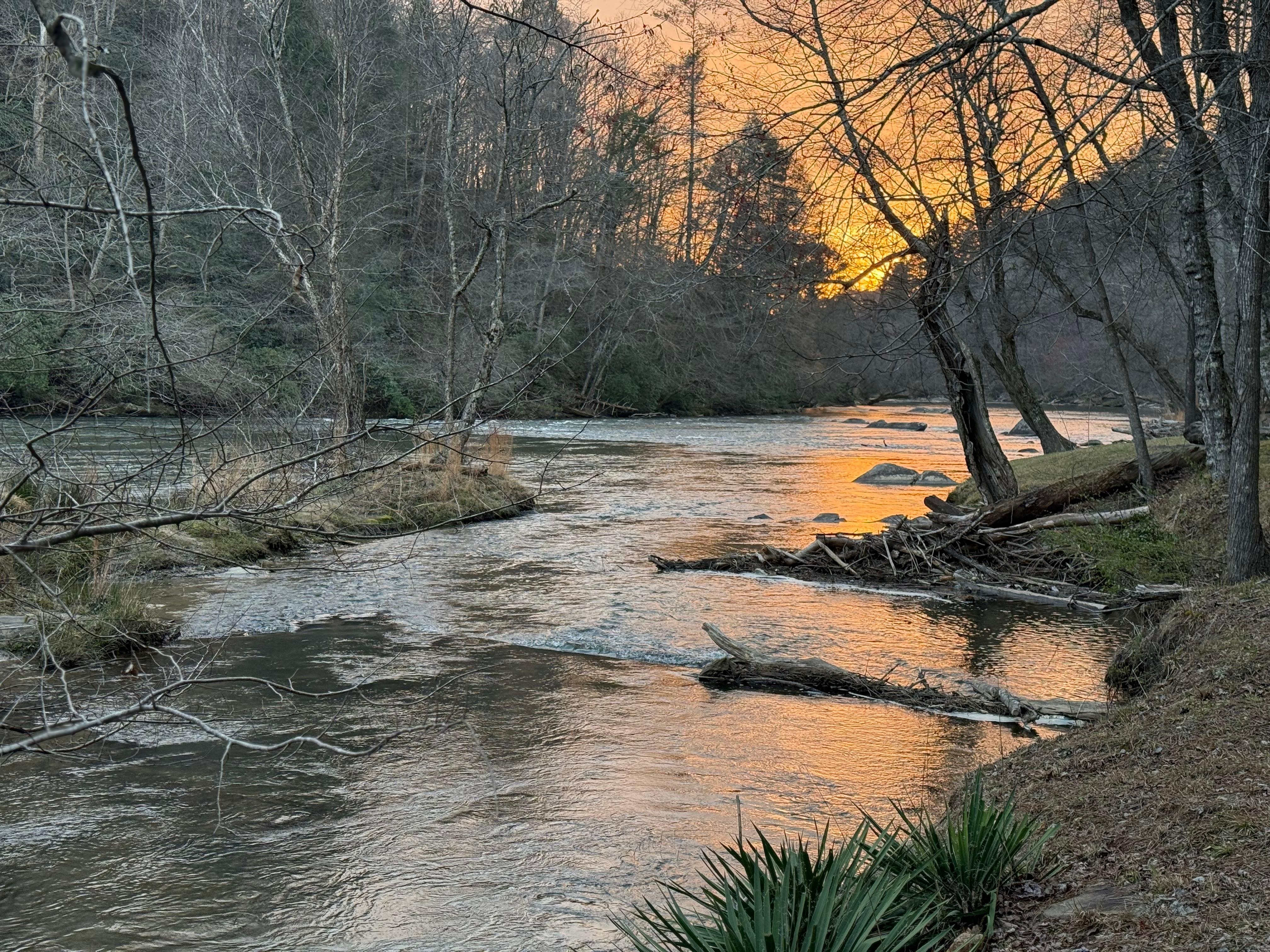 River view at sunset