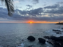 Beautiful sunsets listening to the surf every evening.