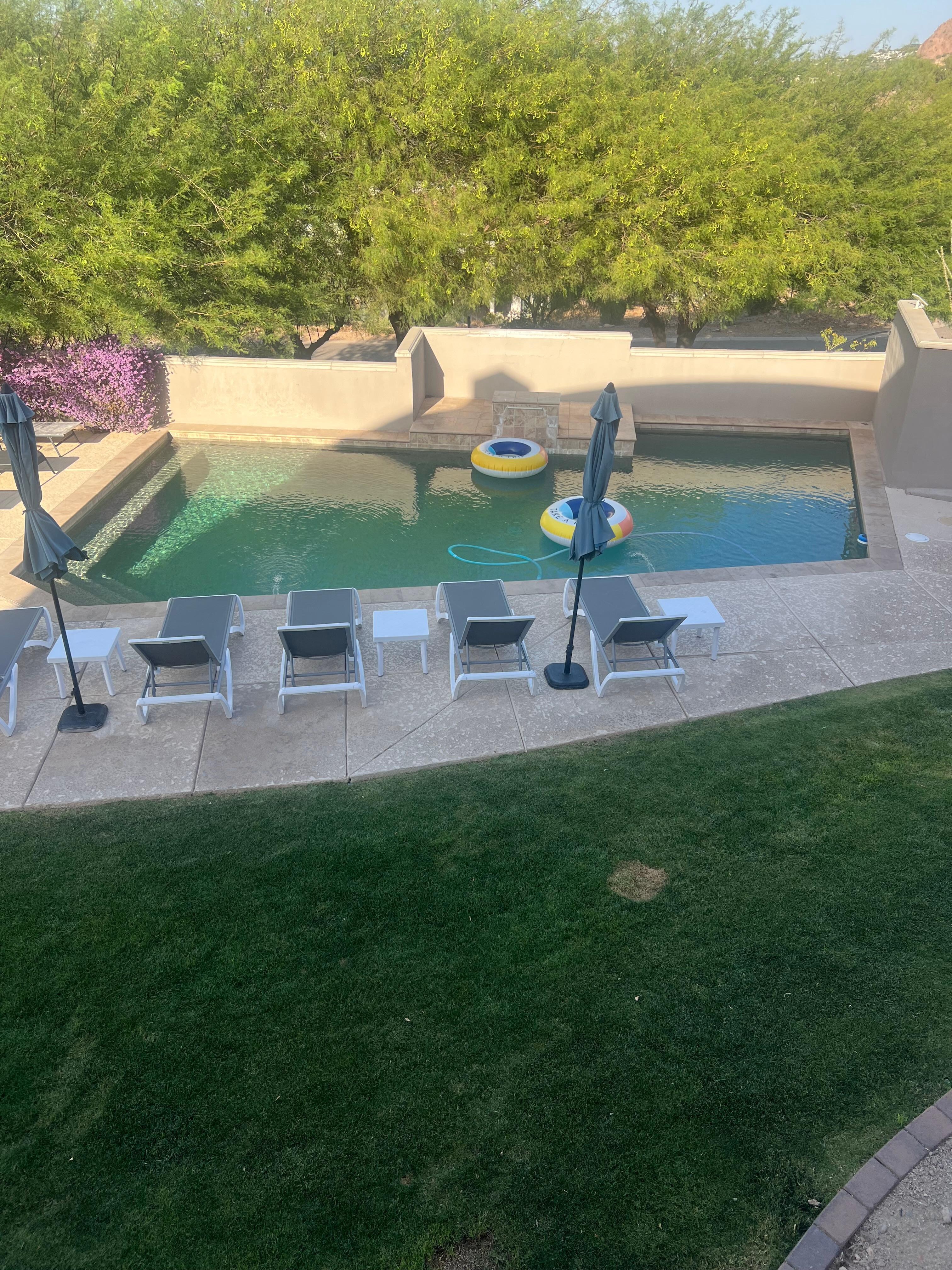 View of pool from patio