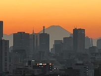 Mt Fuji at night from our room