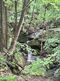 Waterfall along access road