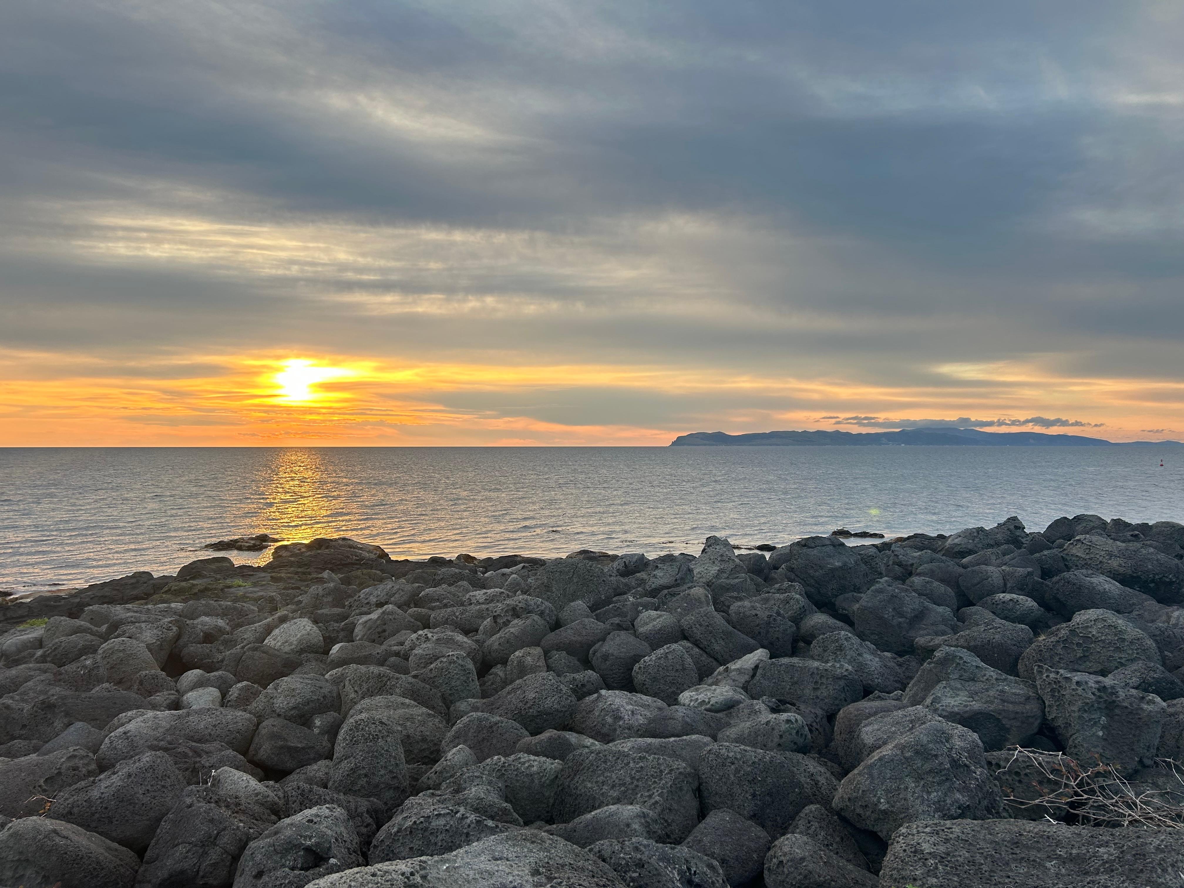 夕陽と礼文島