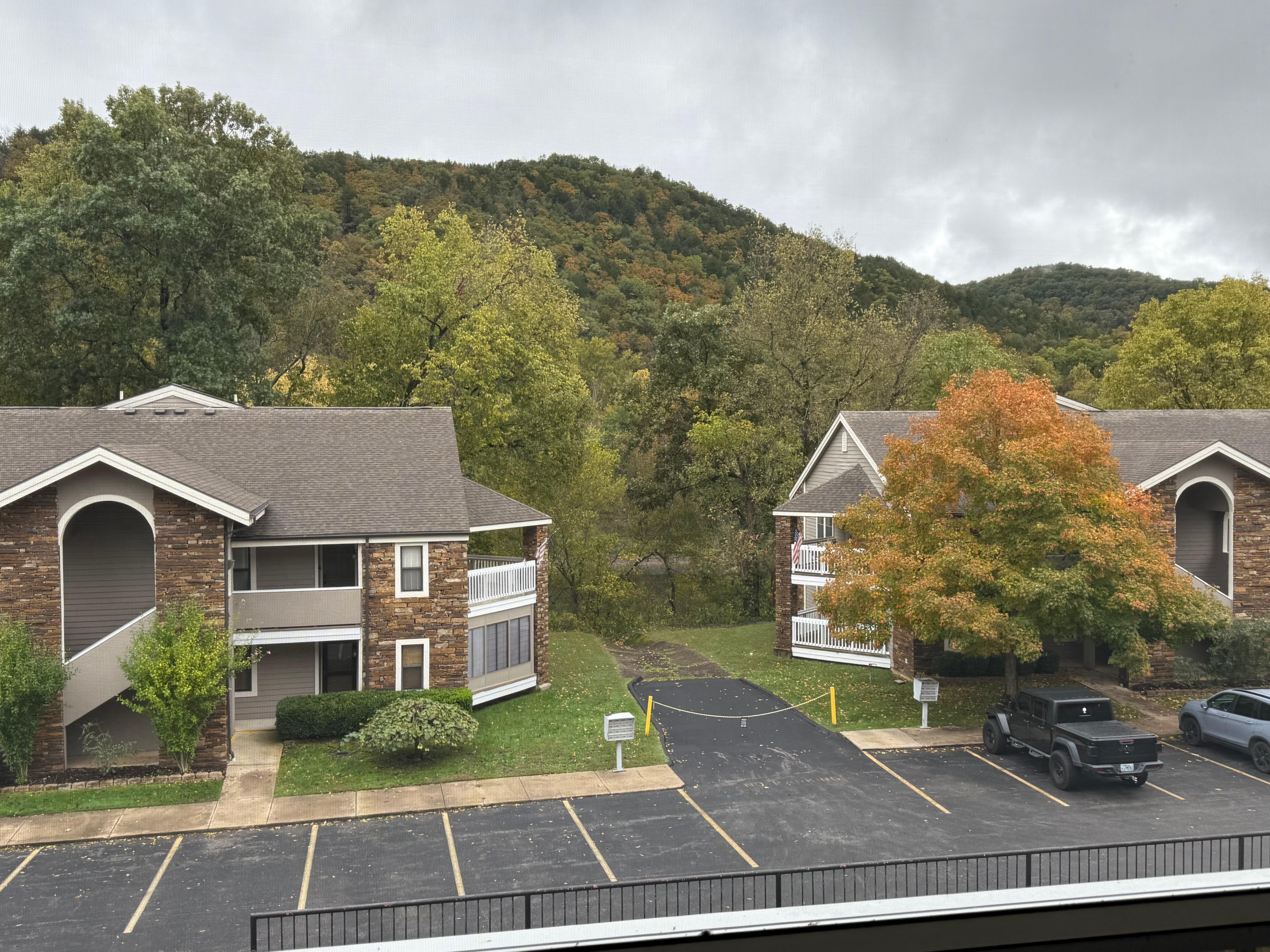 View from the screened in balcony.