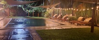 Enjoyed the pool during some light rain