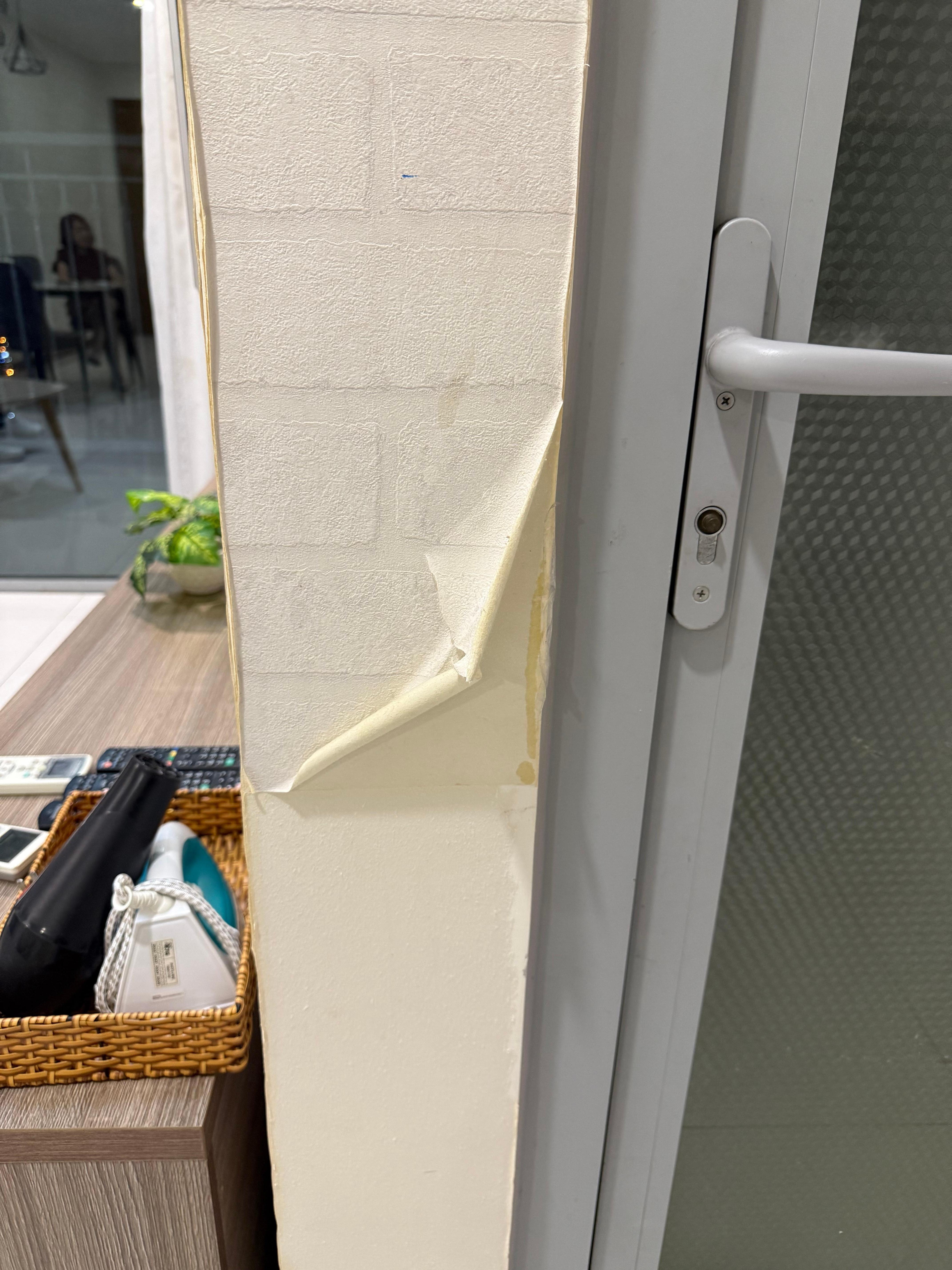 Wall paper peeled everywhere 