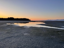 The beach at sunset