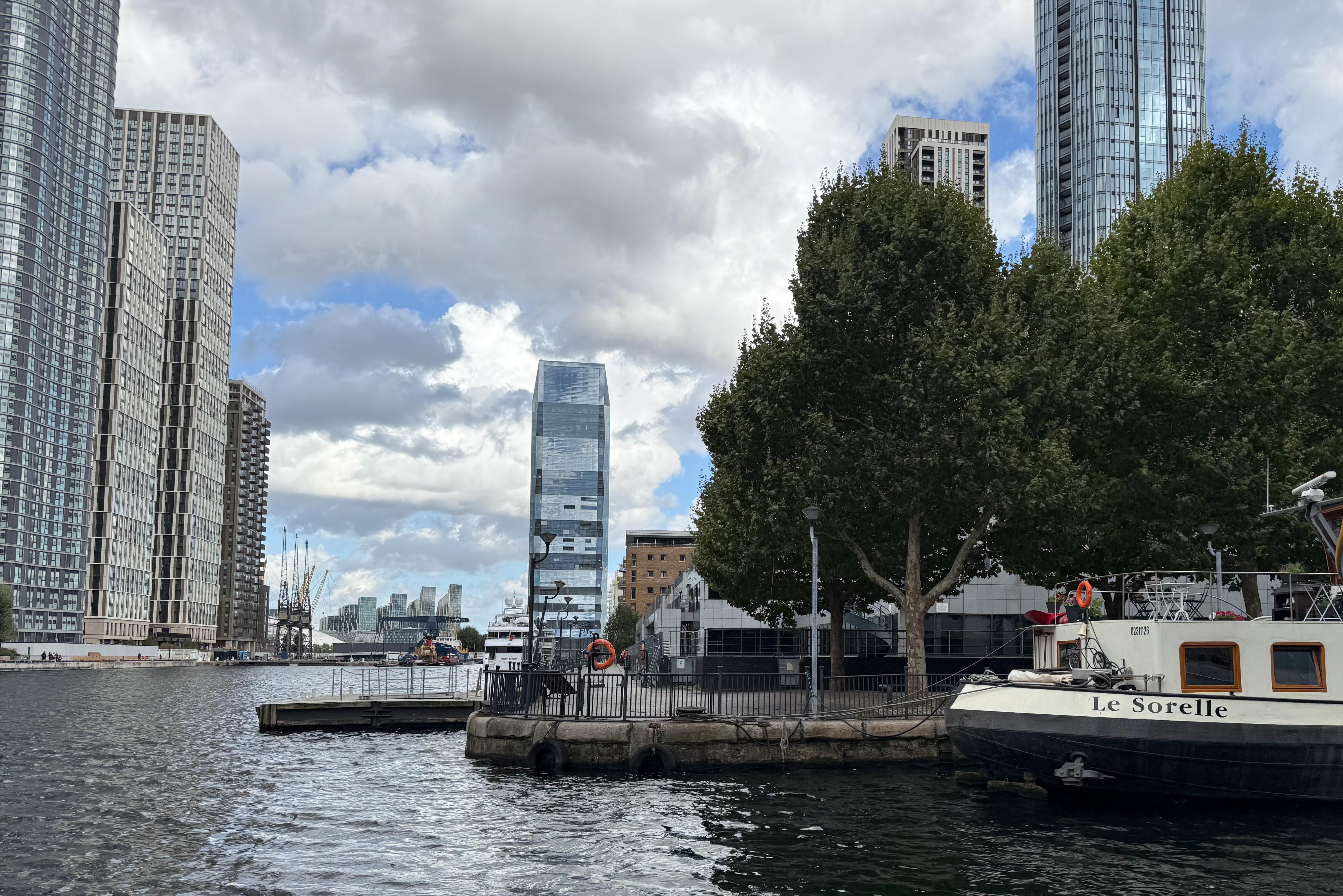 View of the O2 arena in the distance 