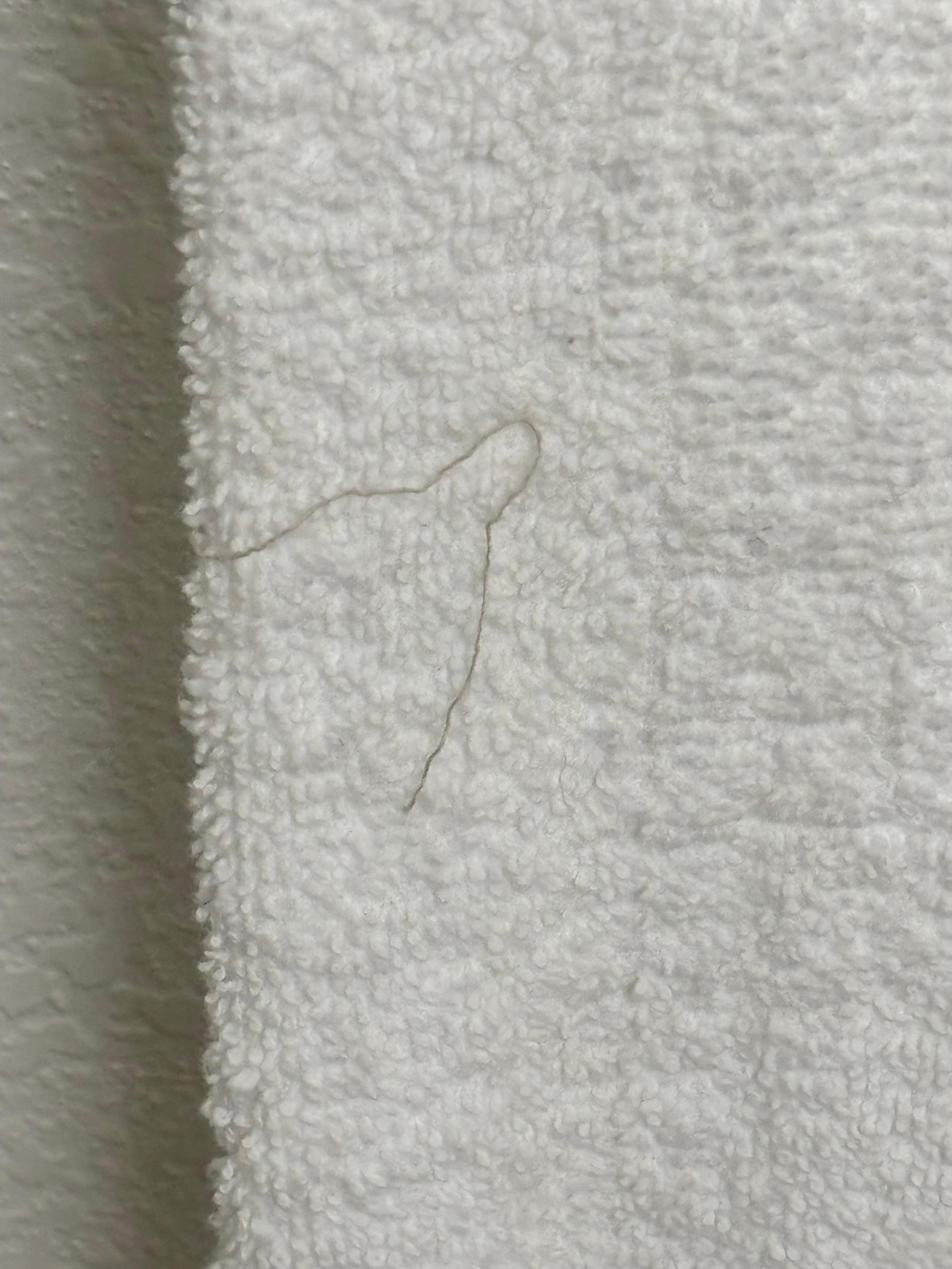 Hair on towel