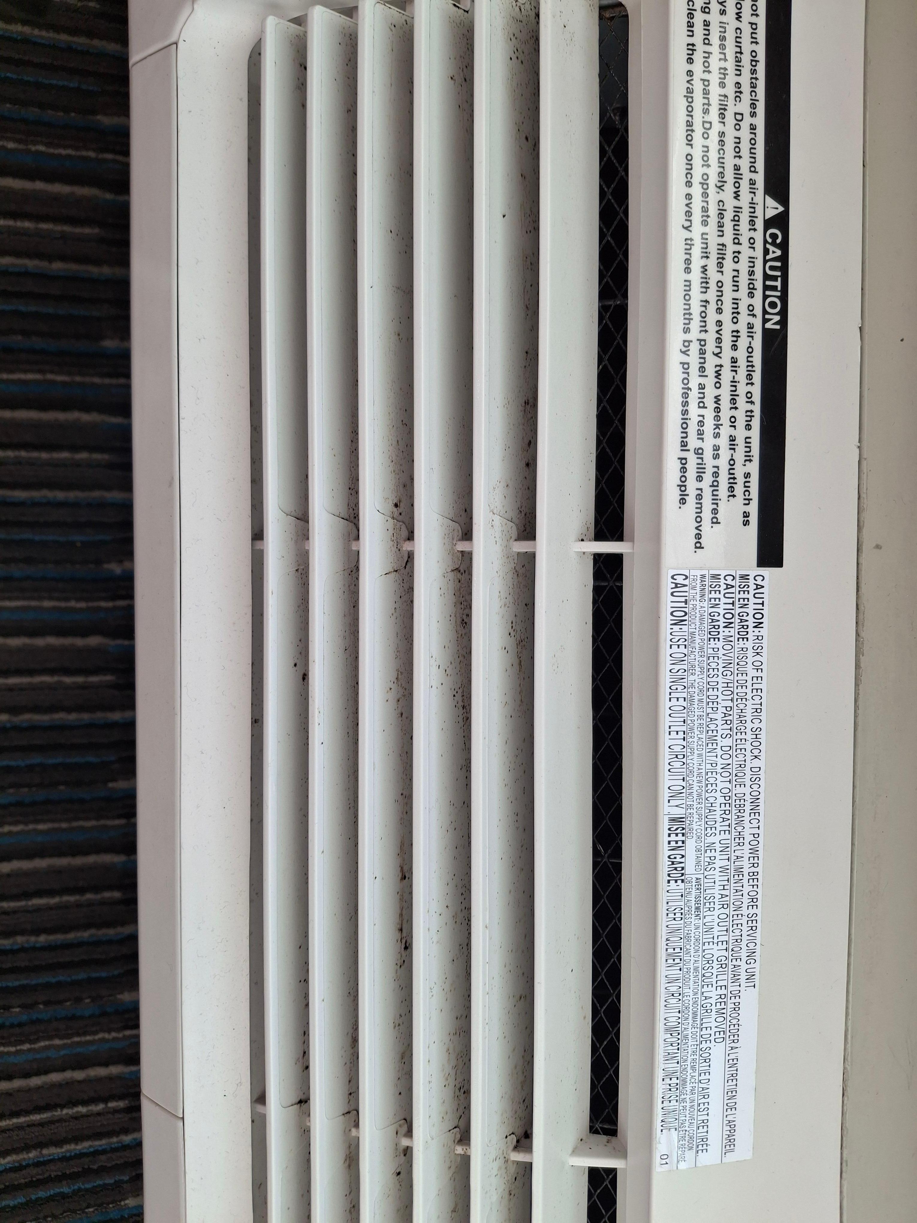 A/C moldy and smelly  scren lamp with stains 