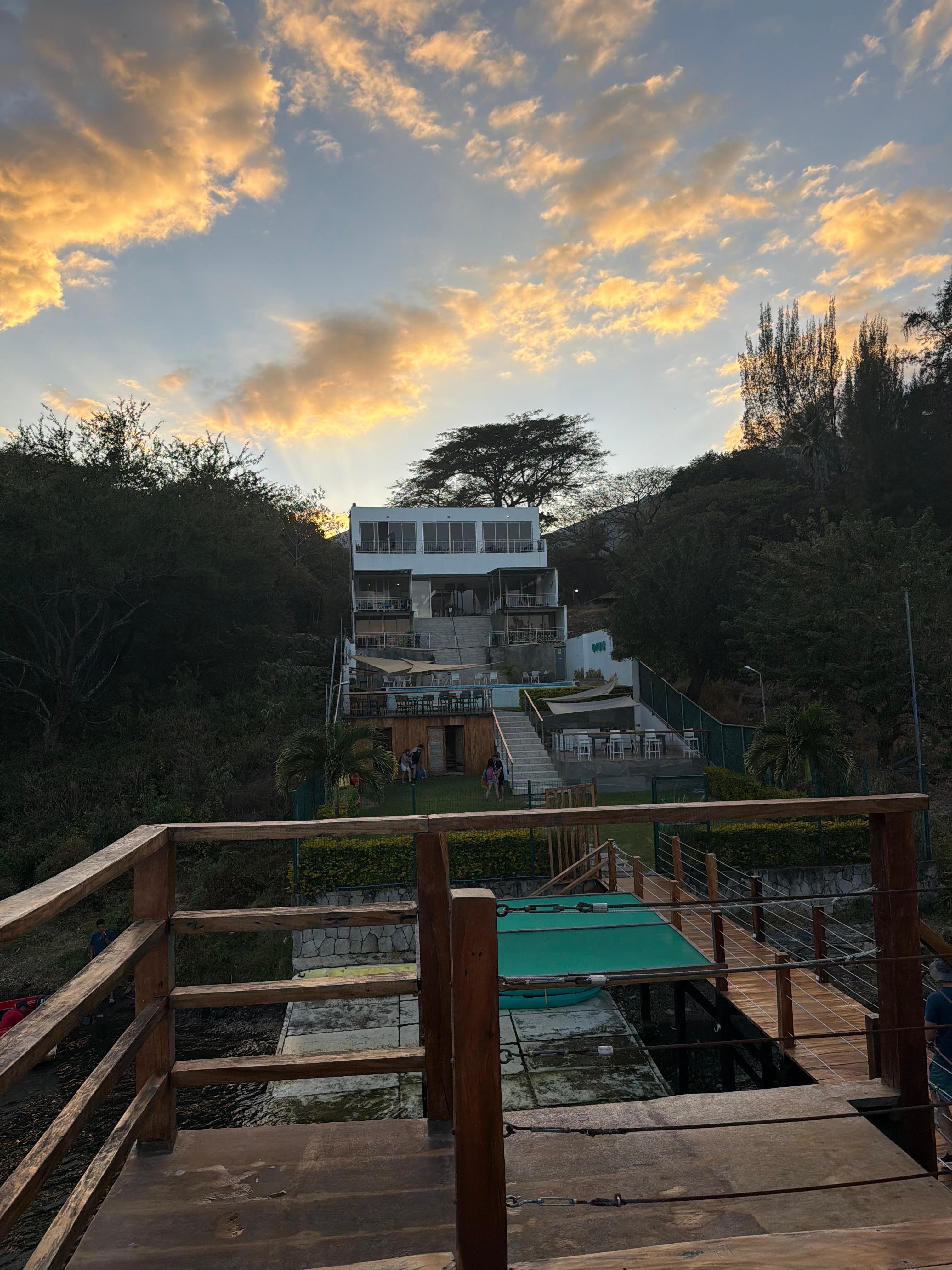 Back of the hotel view from the dock