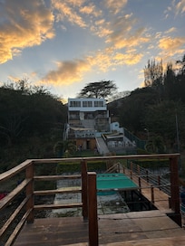 Back of the hotel view from the dock