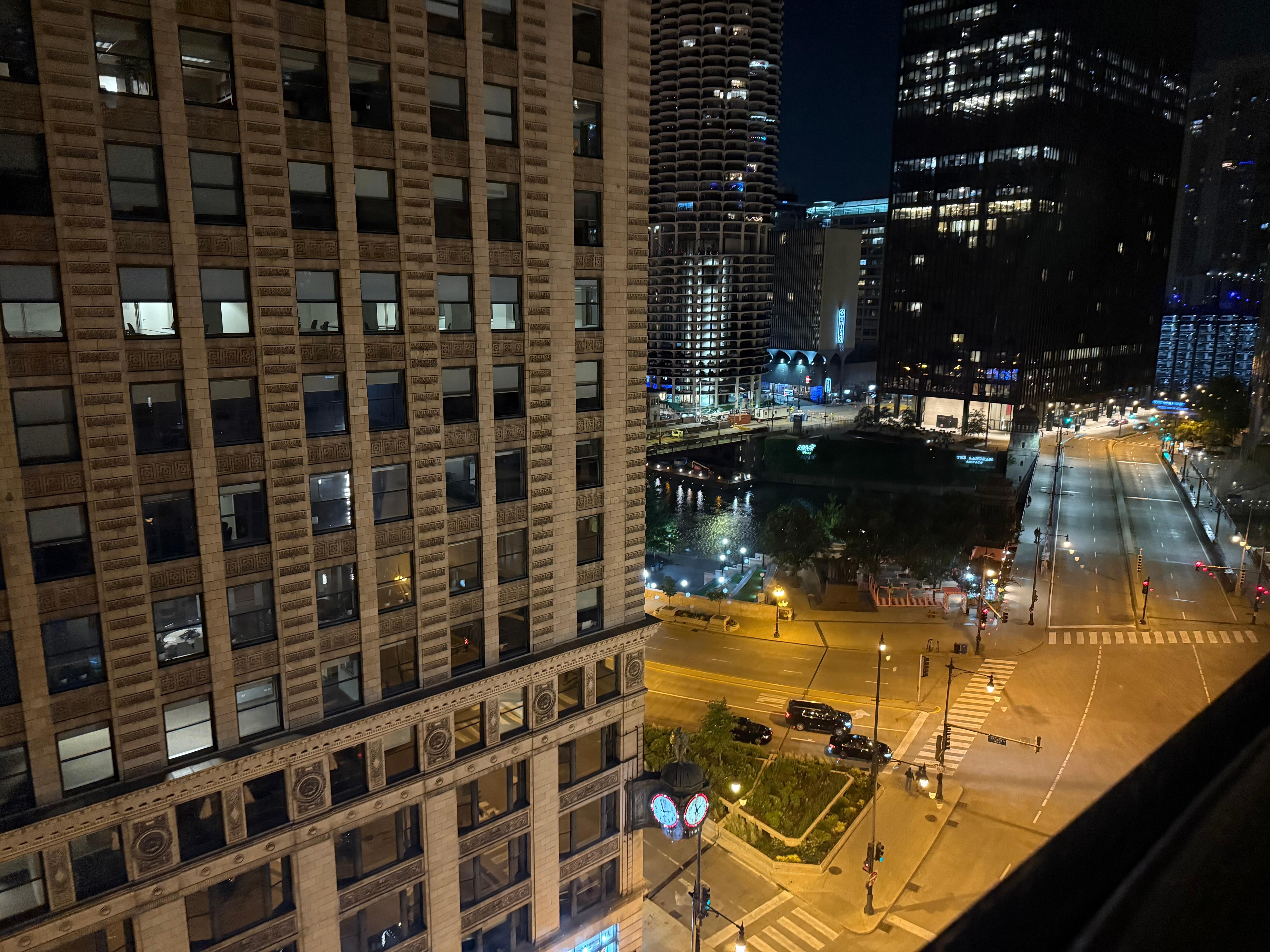 The view at night time.