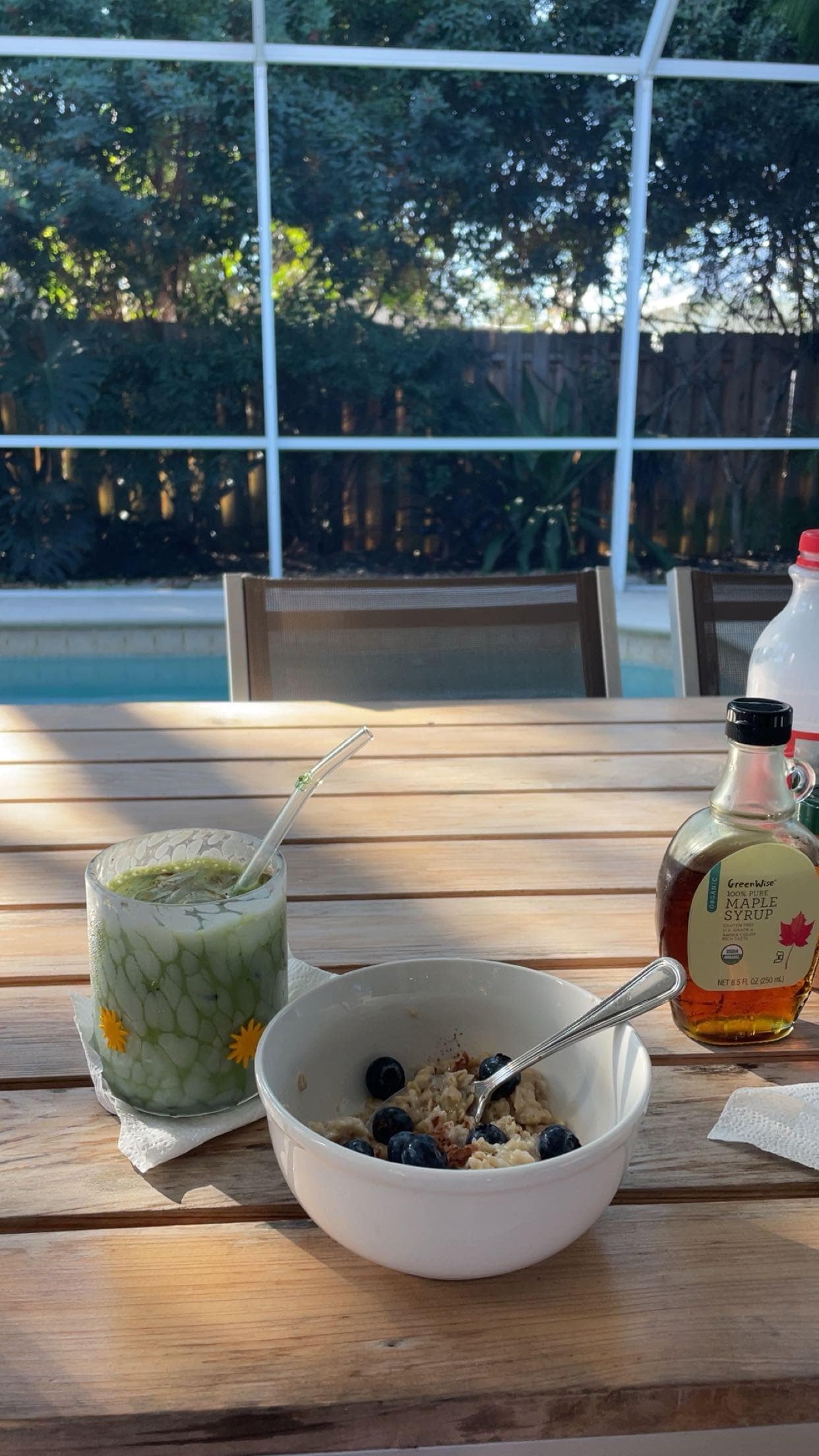 Our morning breakfast by the pool!