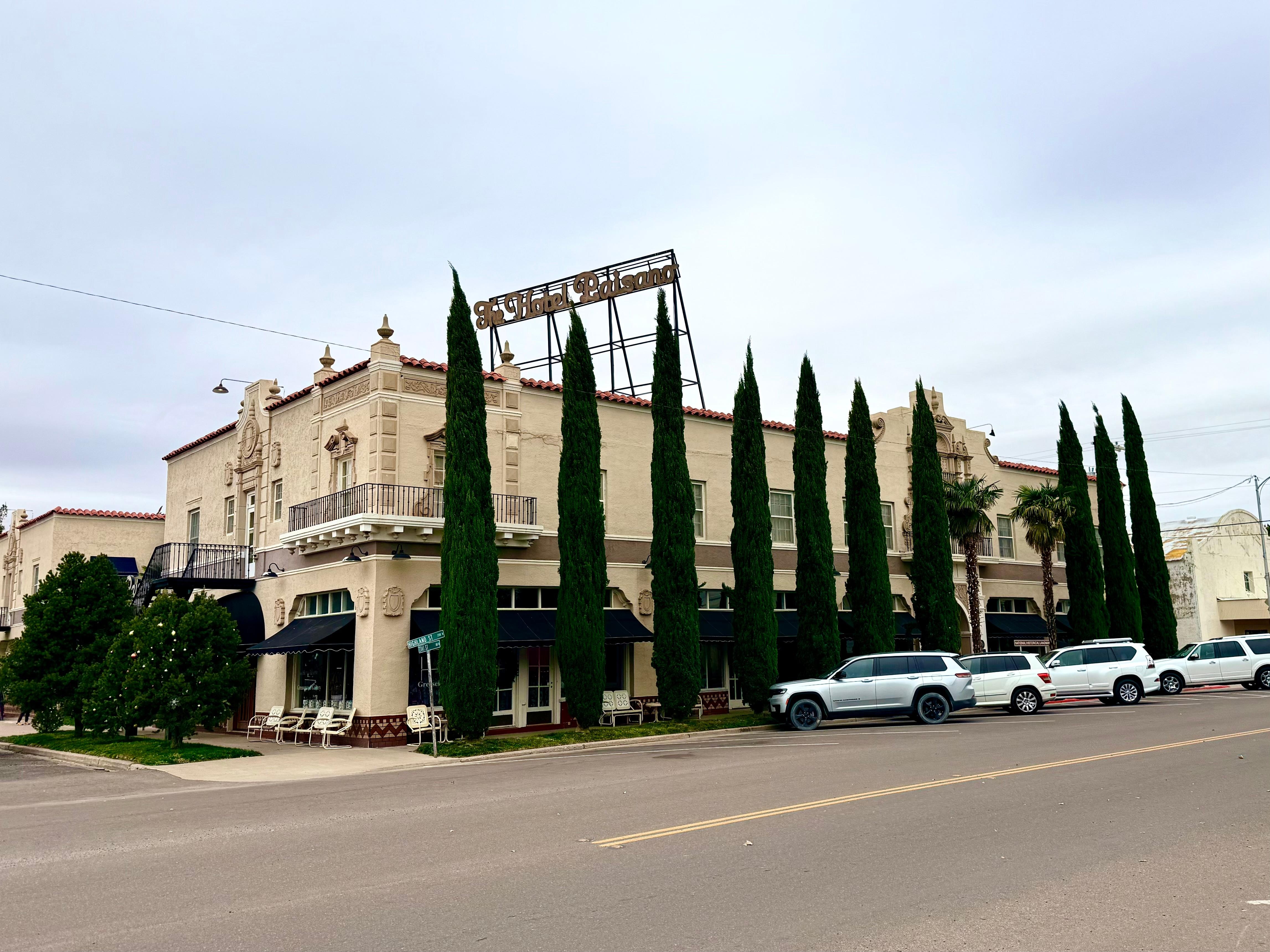 The property is right across the street from the historic Hotel Paisano. 