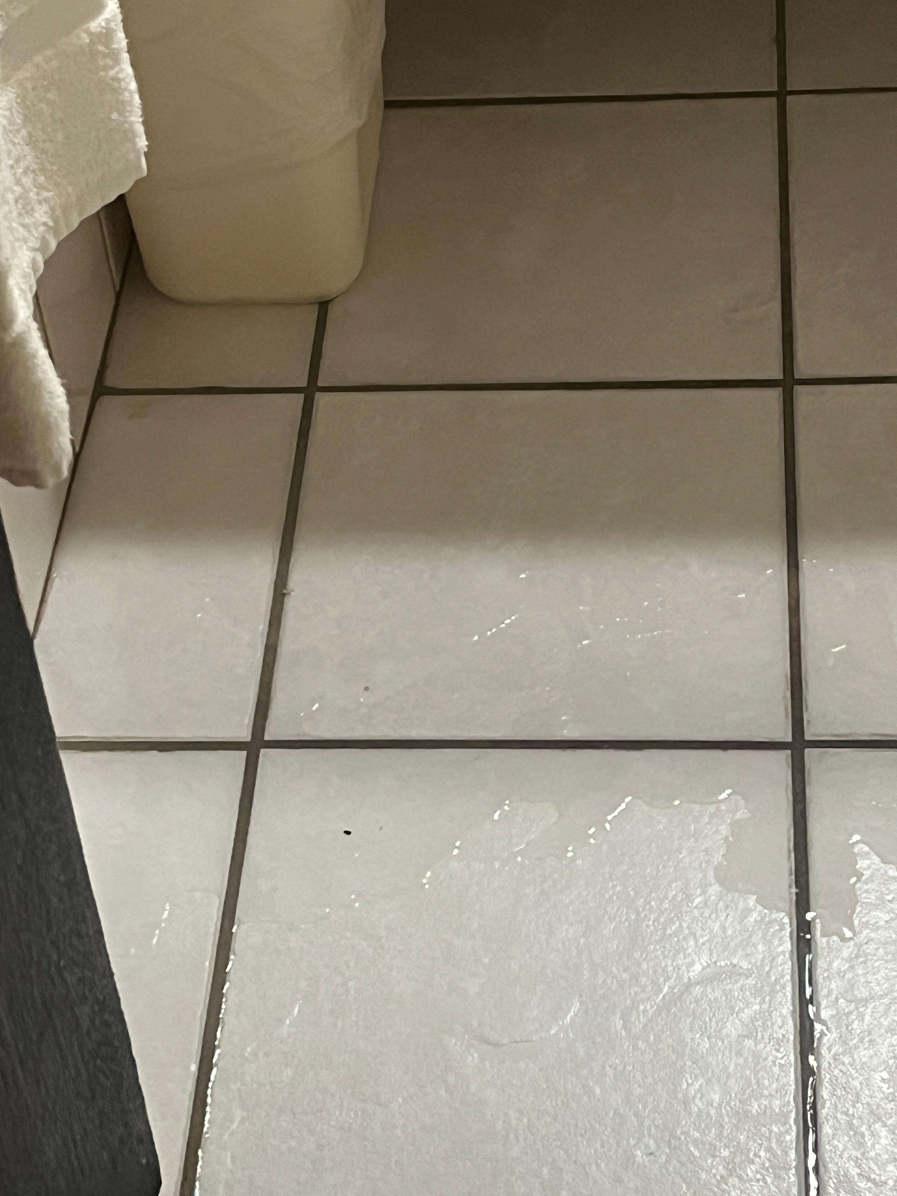 Water on bathroom floor