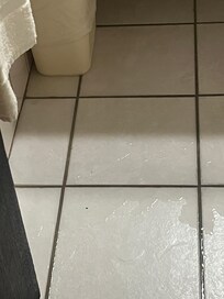 Water on bathroom floor