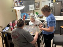 We found a puzzle in the coffee table and enjoying trying to put it together