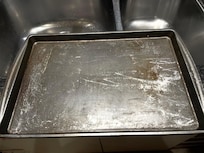 Old and crusty dishes and furnishings.