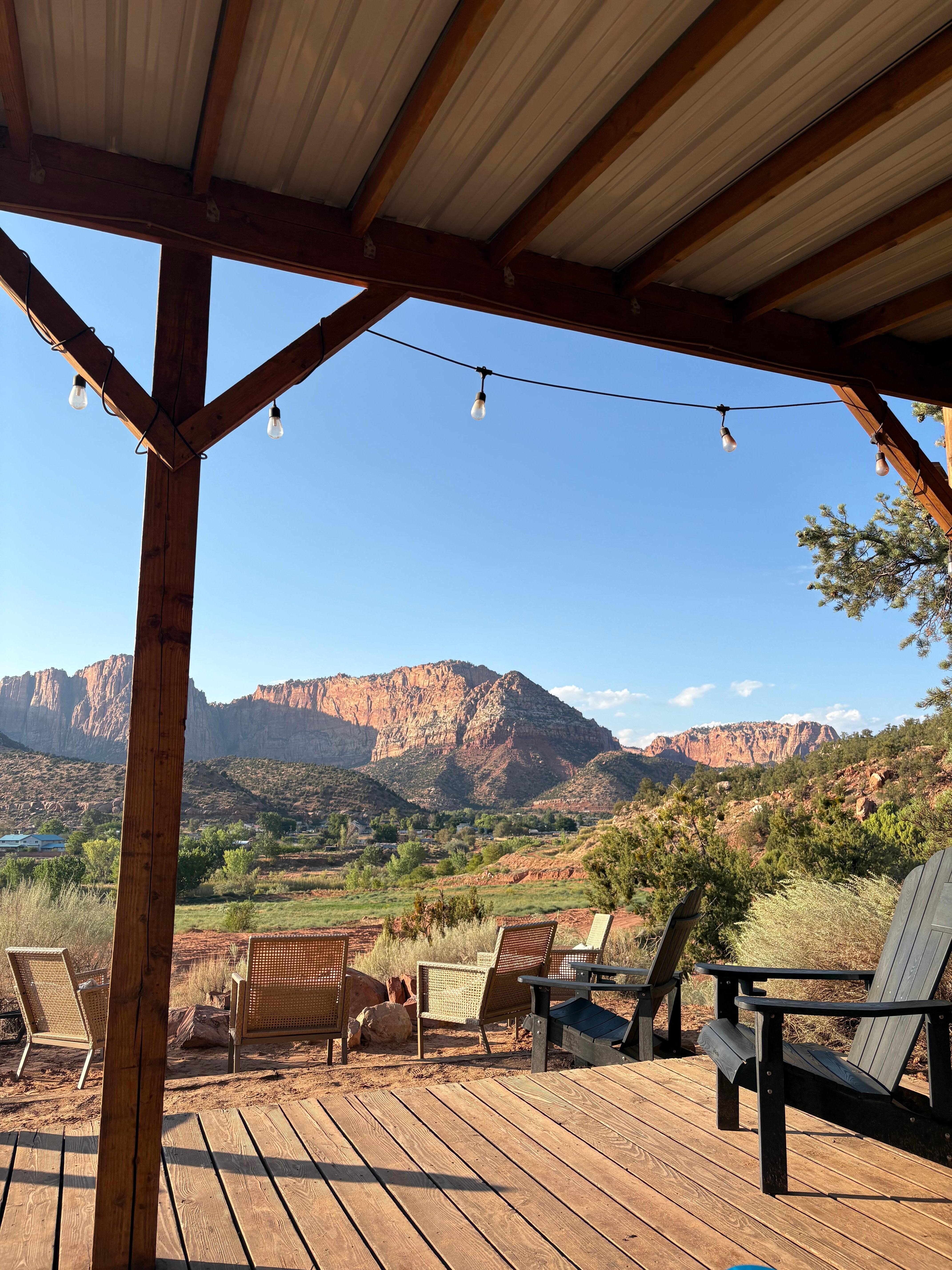 View from communal fire pit/grill area 