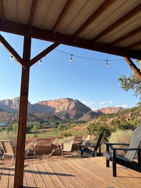 View from communal fire pit/grill area
