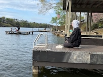 The zen of fishing from your own private dock is what lake vacations are all about for us.