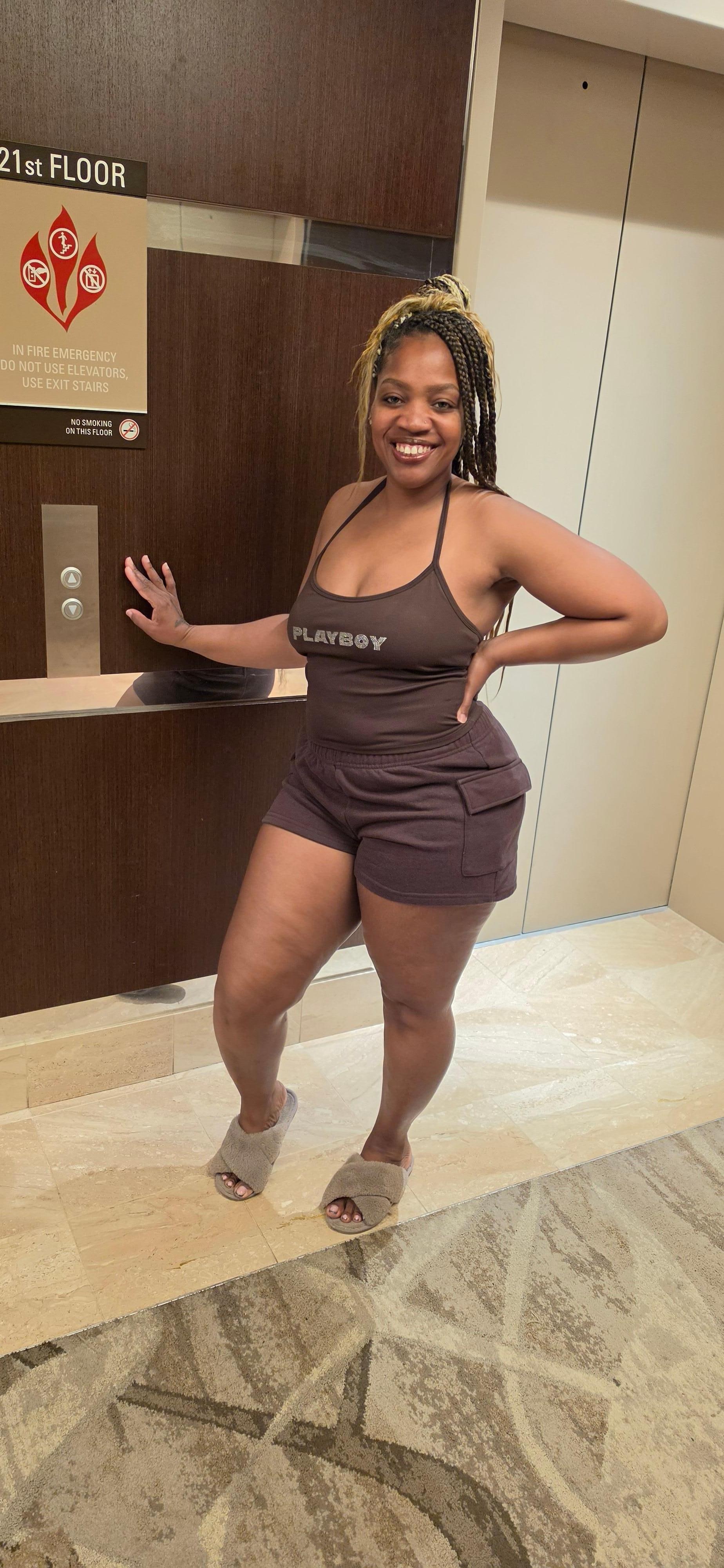 21st floor hallway going down to pool area