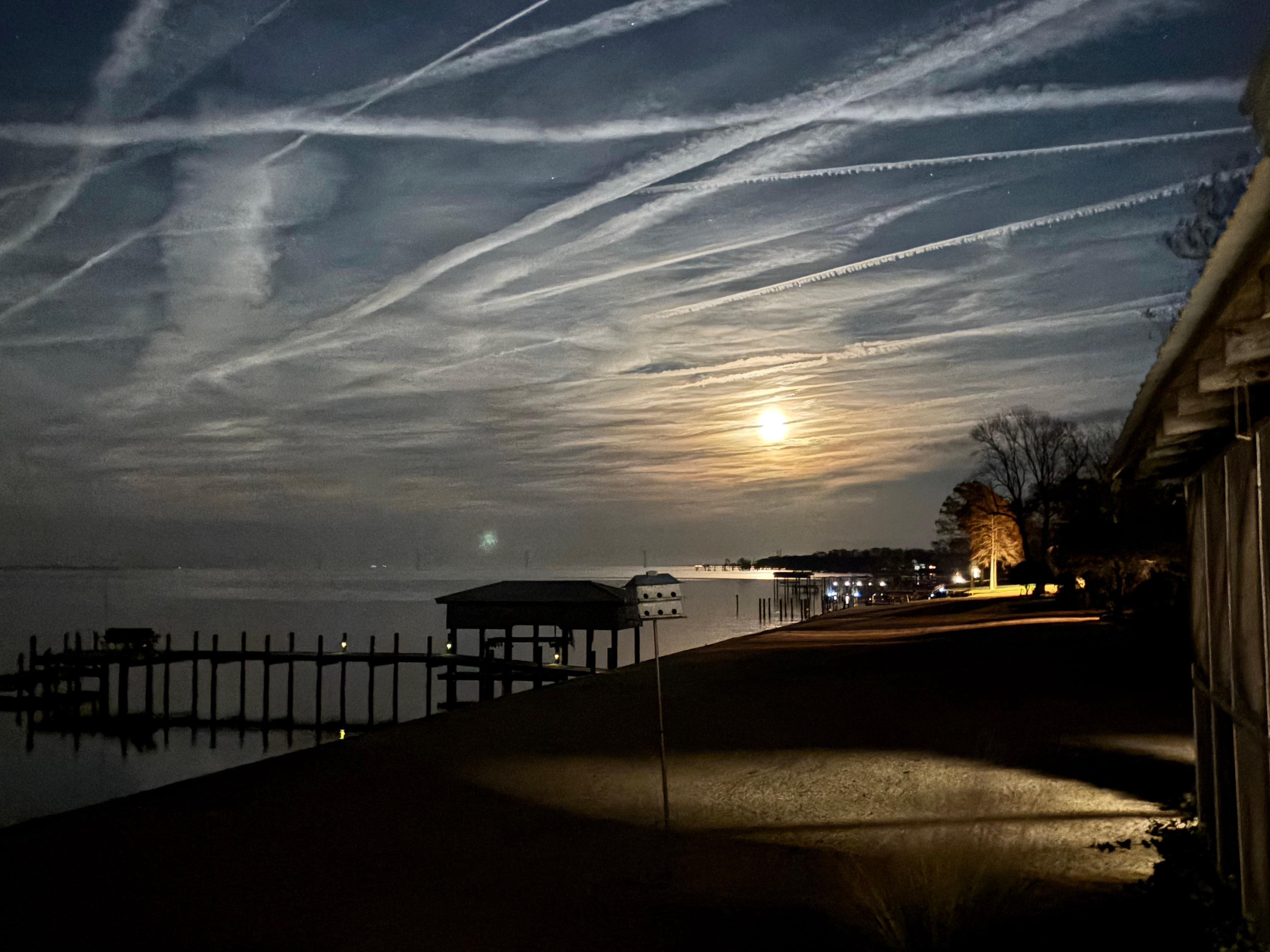 Moon set from the house.