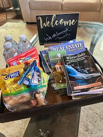 Welcome sign and snacks :)
