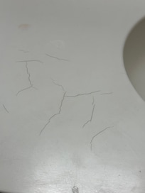 Cracks in the bathroom vanity