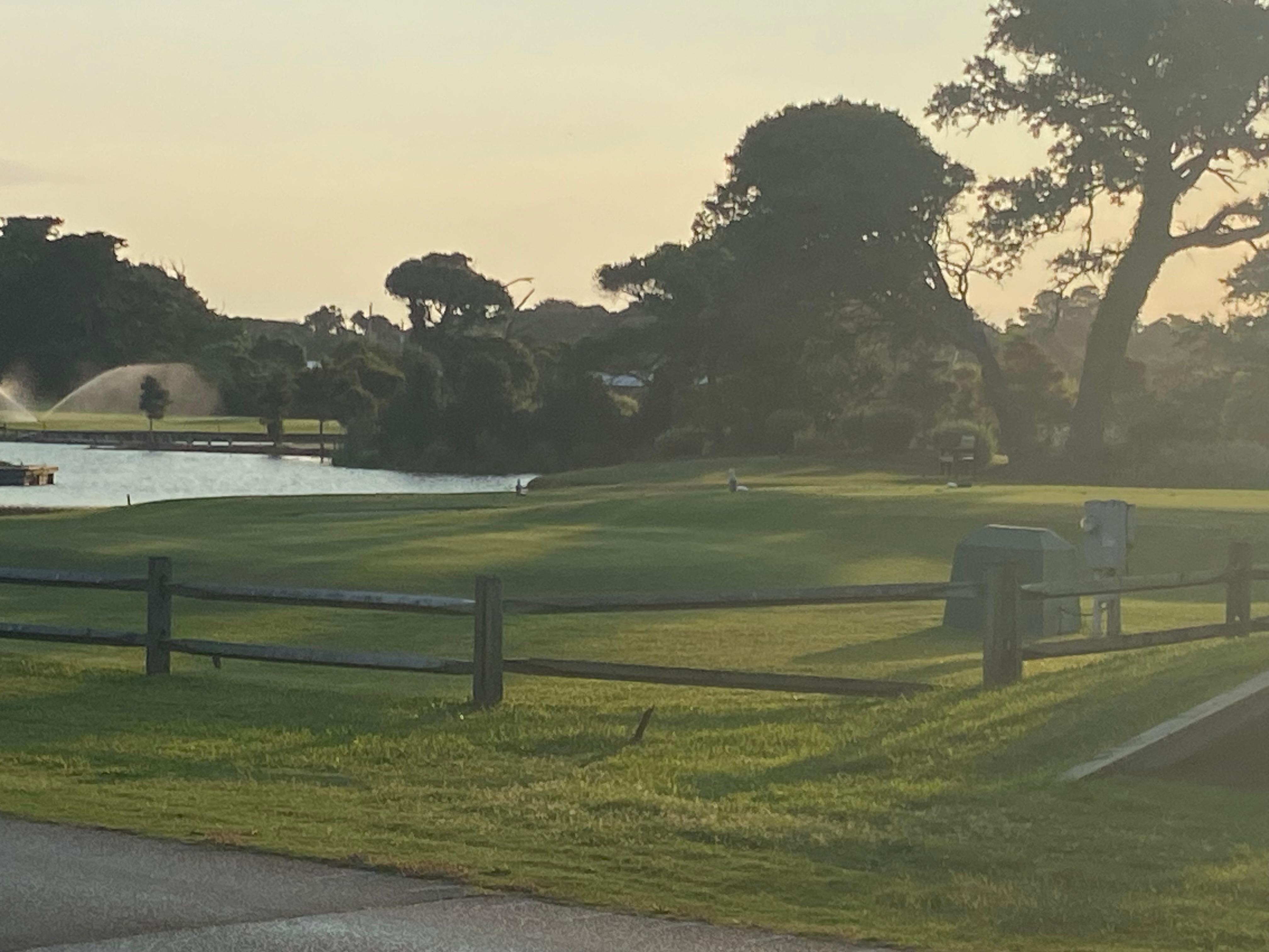 Golf course within 20 yards of the hotel.