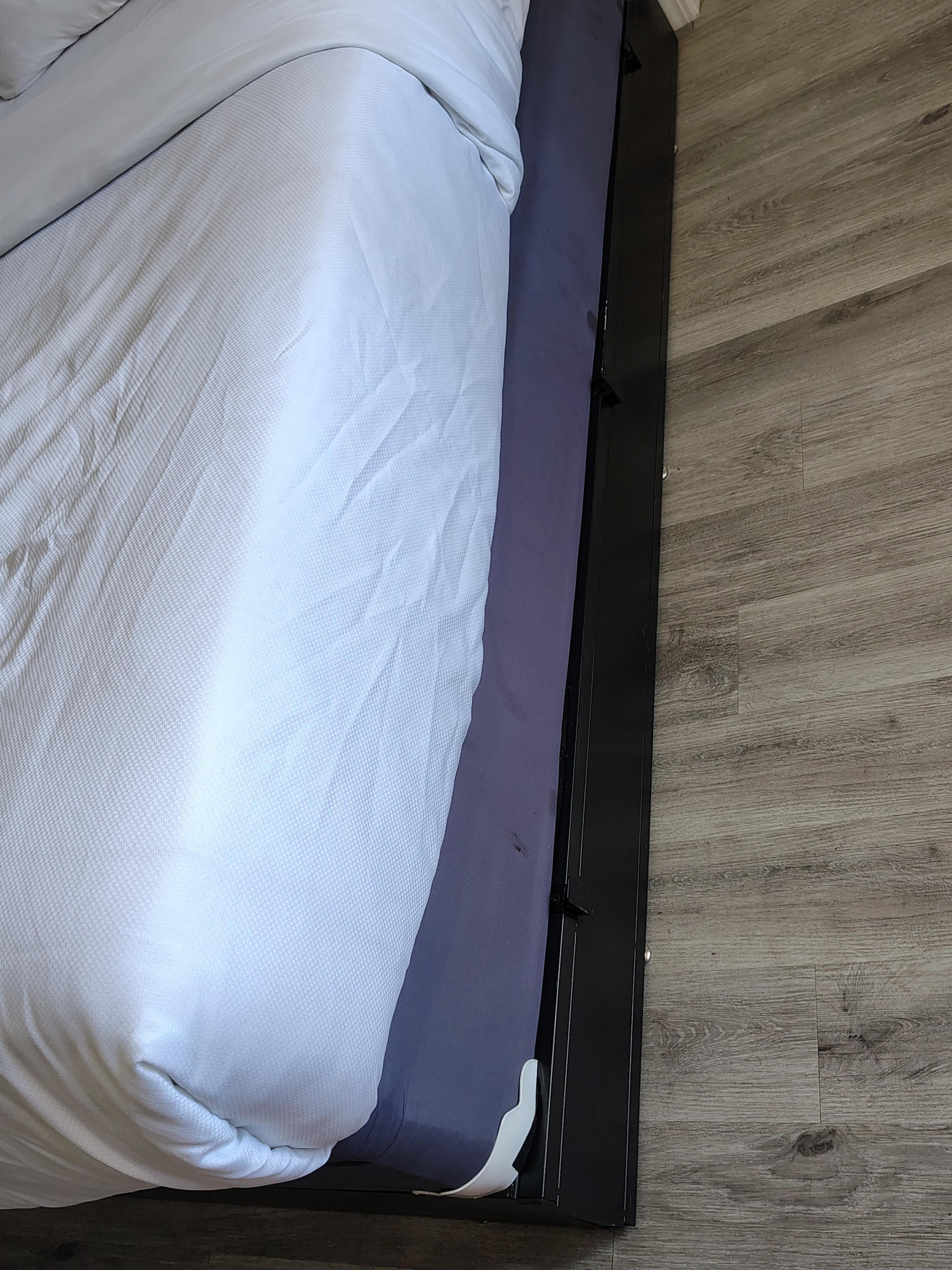 Brackets at the edge of the bed sticking out