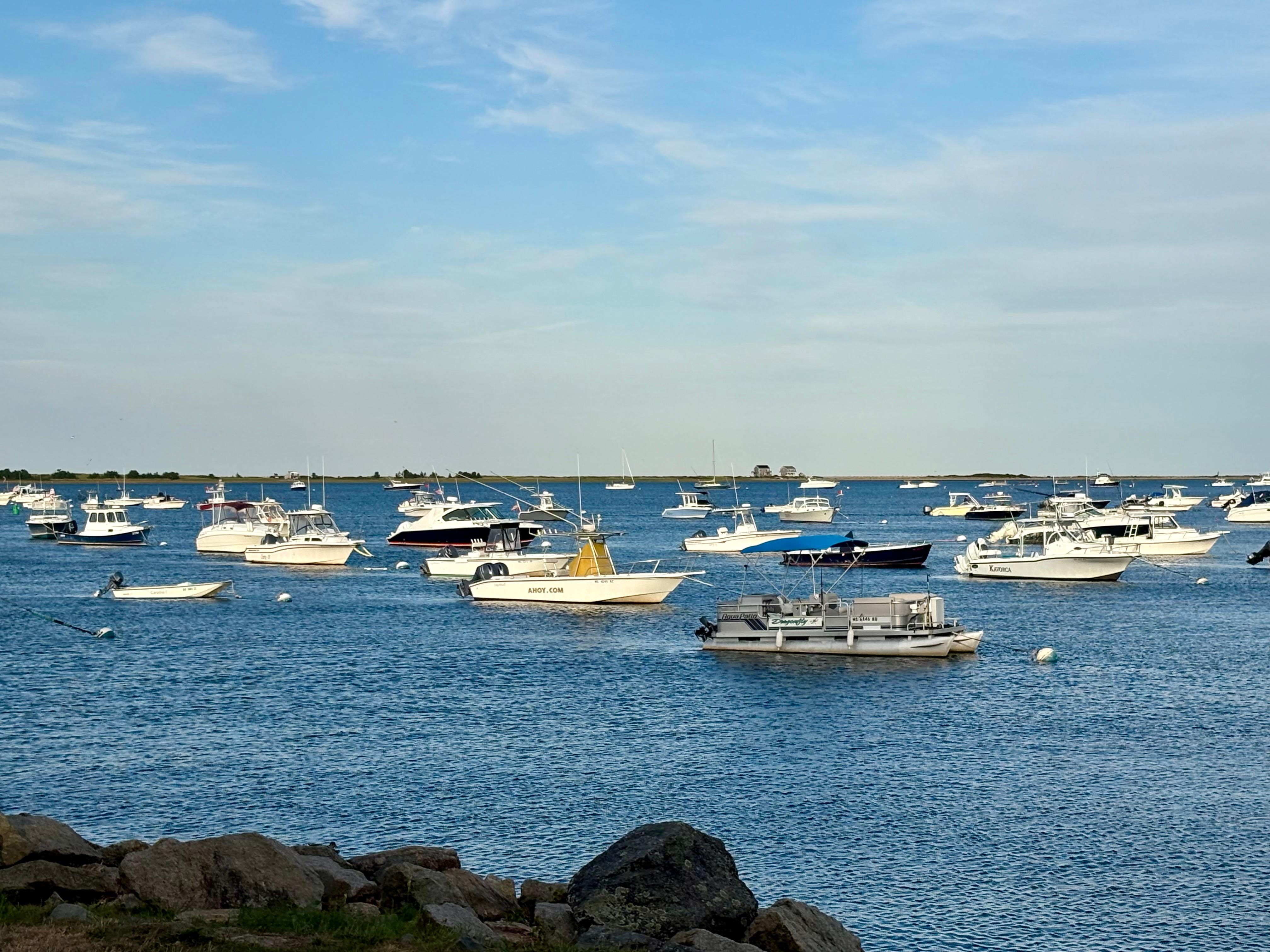 Beautiful view literally right in between the Mayflower and Plymouth Rock.
