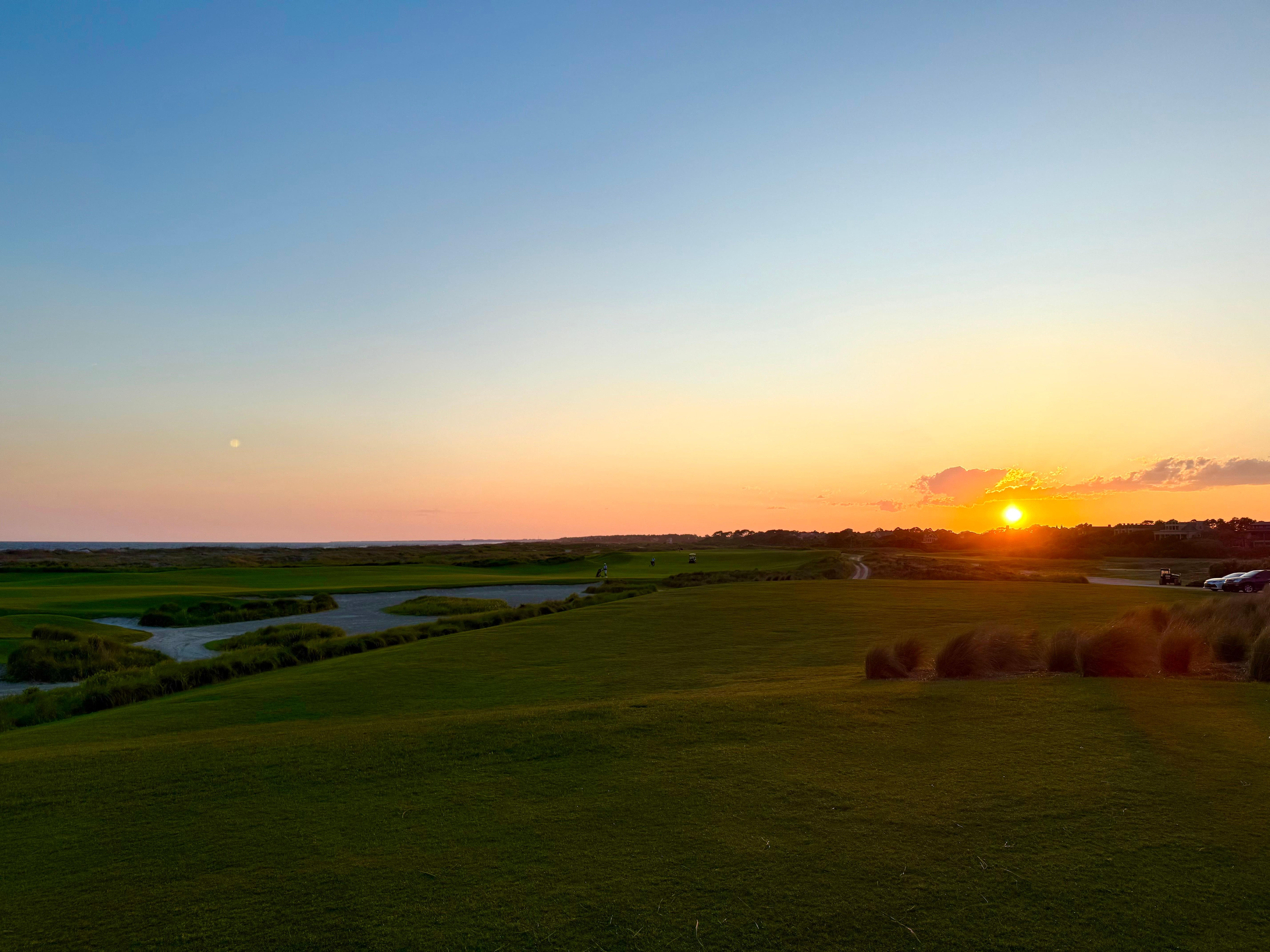 Sunset dinner on the porch at The Ocean Course clubhouse