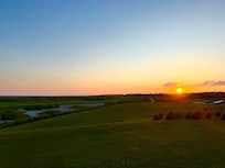 Sunset dinner on the porch at The Ocean Course clubhouse