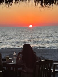 Sun set at the restaurant right down the street